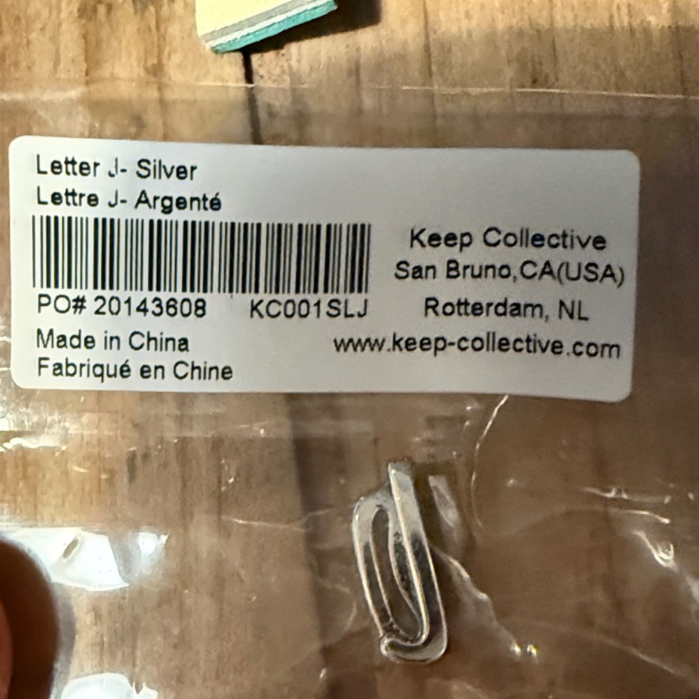 KEEP Collective Silver Initial J Charm